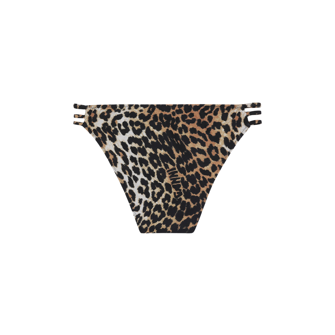 (W) Ganni Recycled Leopard Bikini Briefs Almond Milk 상세 이미지 2