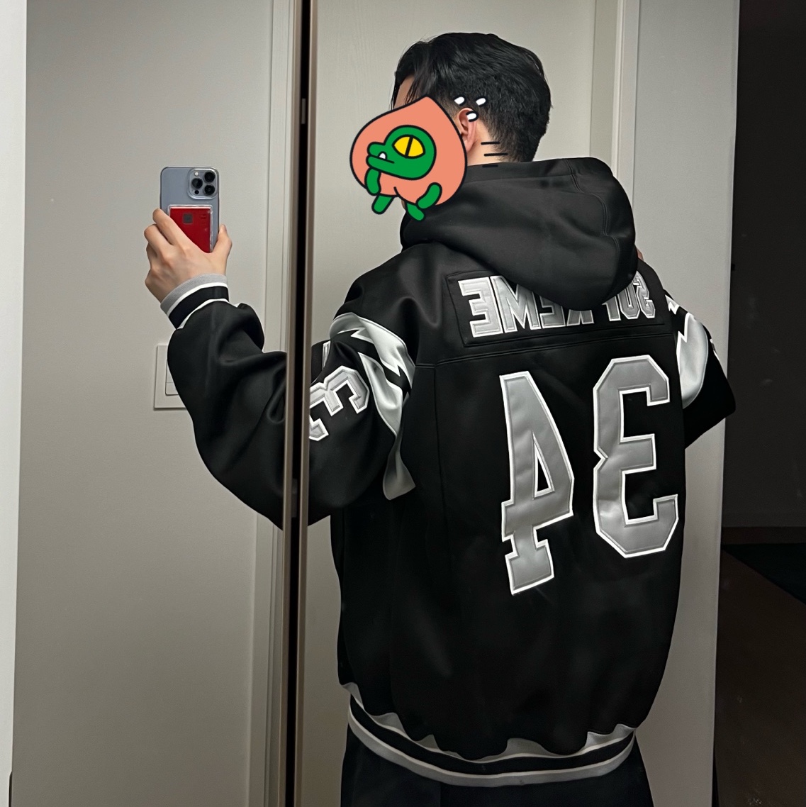 Supreme Football Zip Up Hooded Sweatshirt Black - 24SS 착용 스타일 - 1