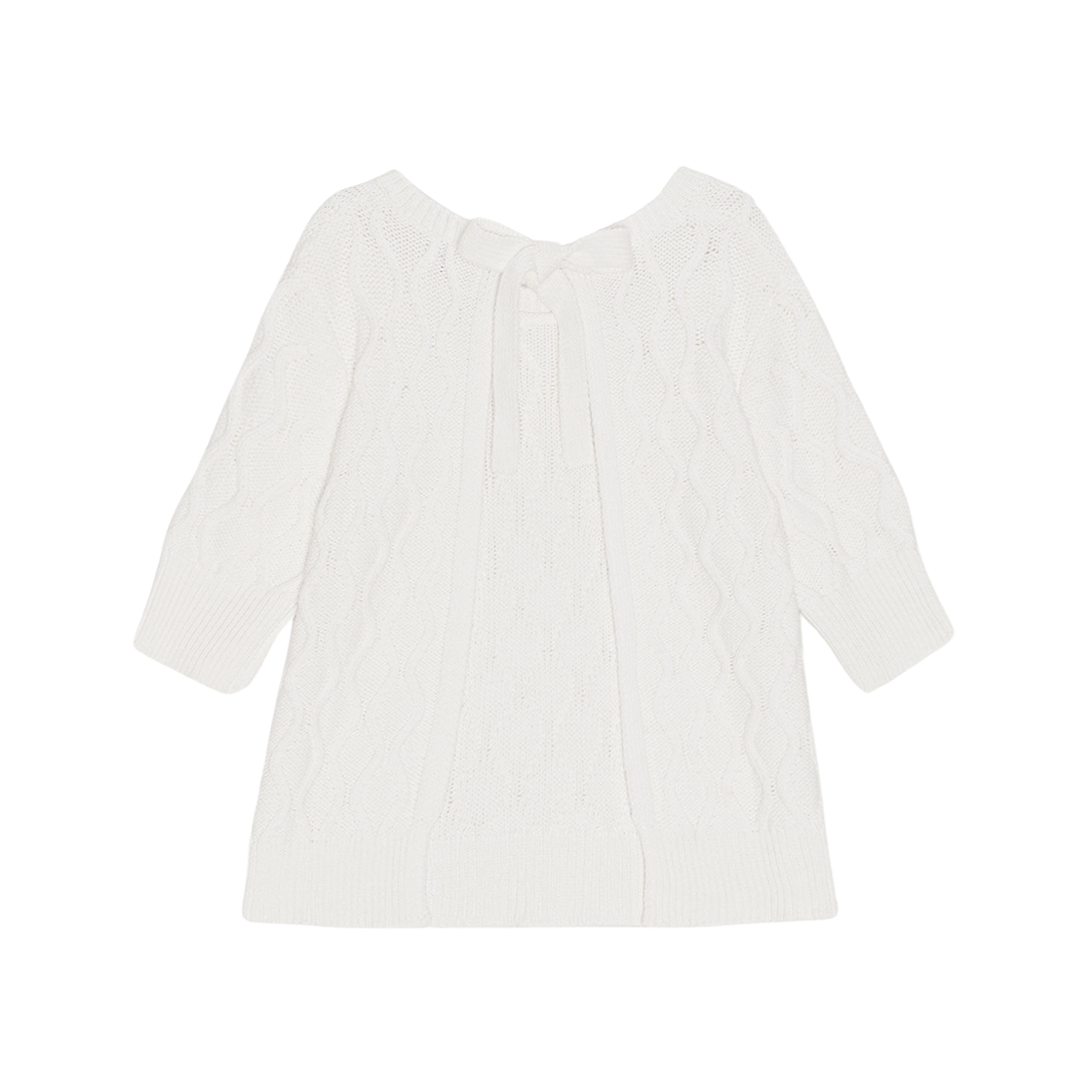 (W) 가니 코튼 케이블 오픈 백 탑 브라이트 화이트((W) Ganni Cotton Cable Open Back Top Bright White) - 2