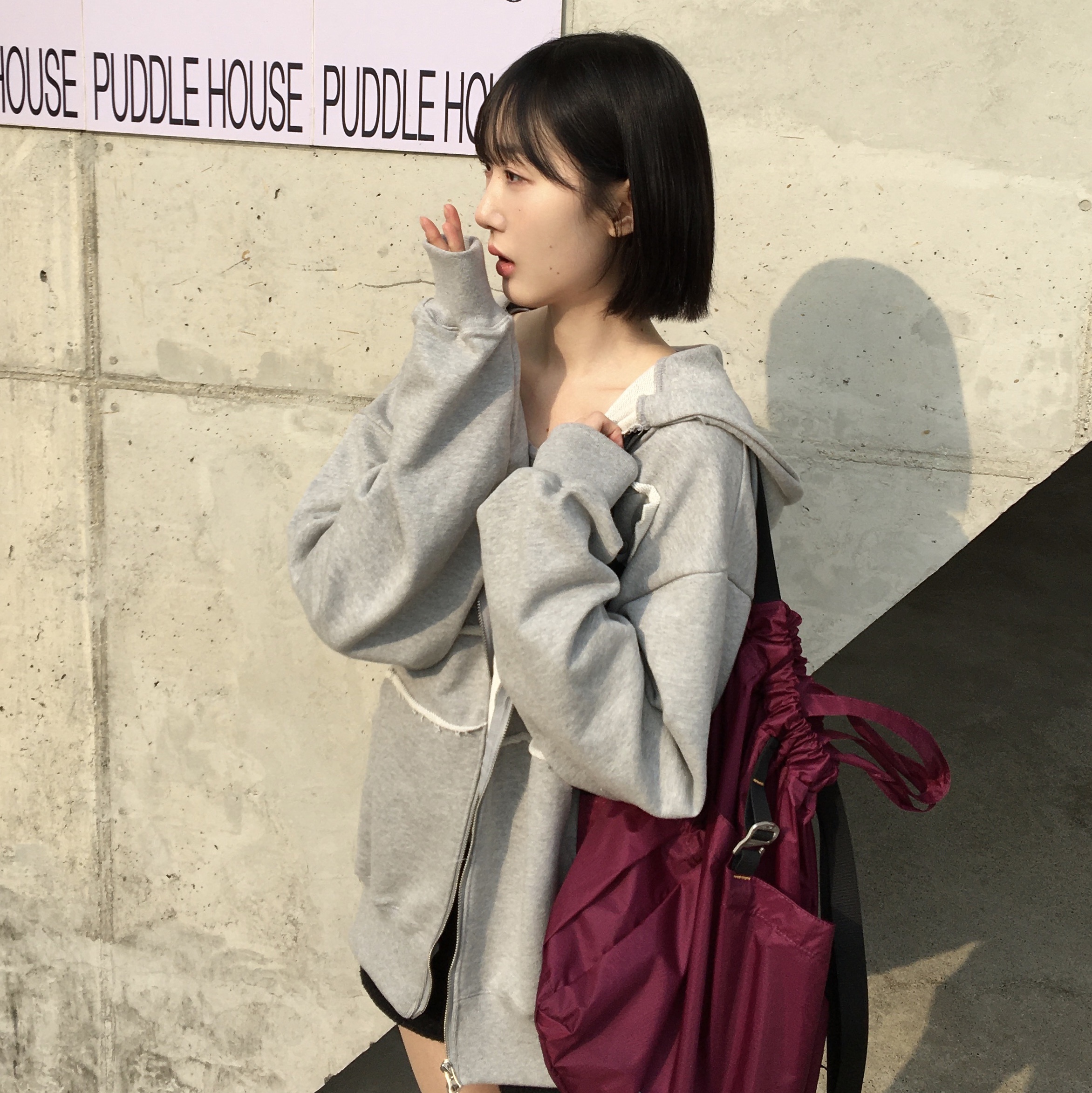 RAWROW Travel String Backpack Mini 720 Purple 착용 스타일 - 5