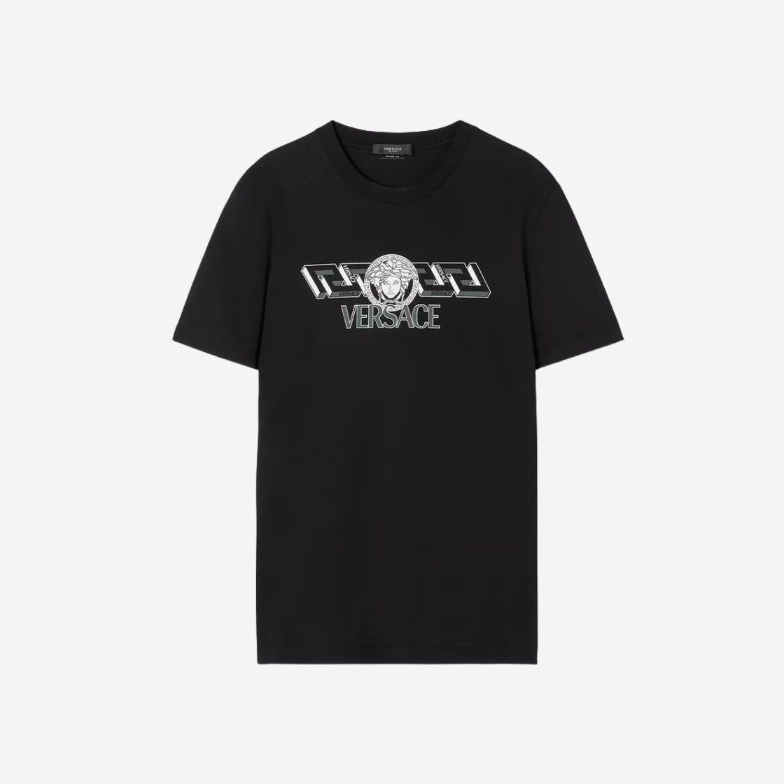 Versace La Greca Logo T-Shirt Black 상세 이미지 1