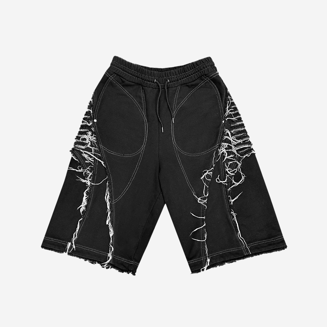 BLR24SSST05 BLR Raw Edged Shorts Black