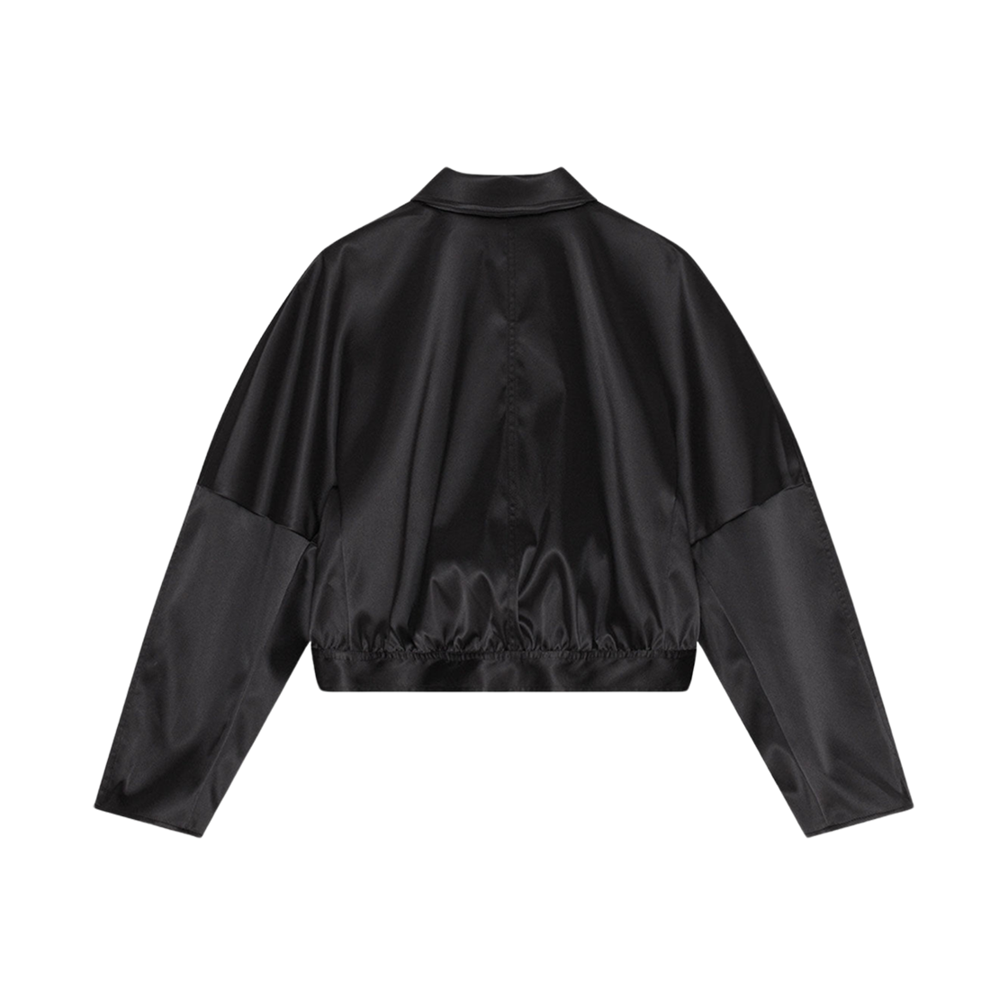 (W) Ganni Double Satin Short Jacket Black 상세 이미지 2