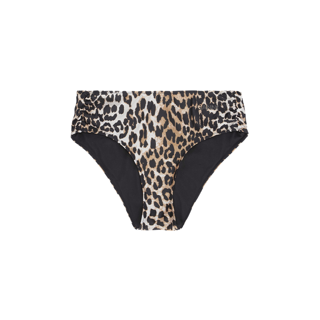 (W) Ganni Mid-Rise Bikini Bottom Leopard 상세 이미지 1