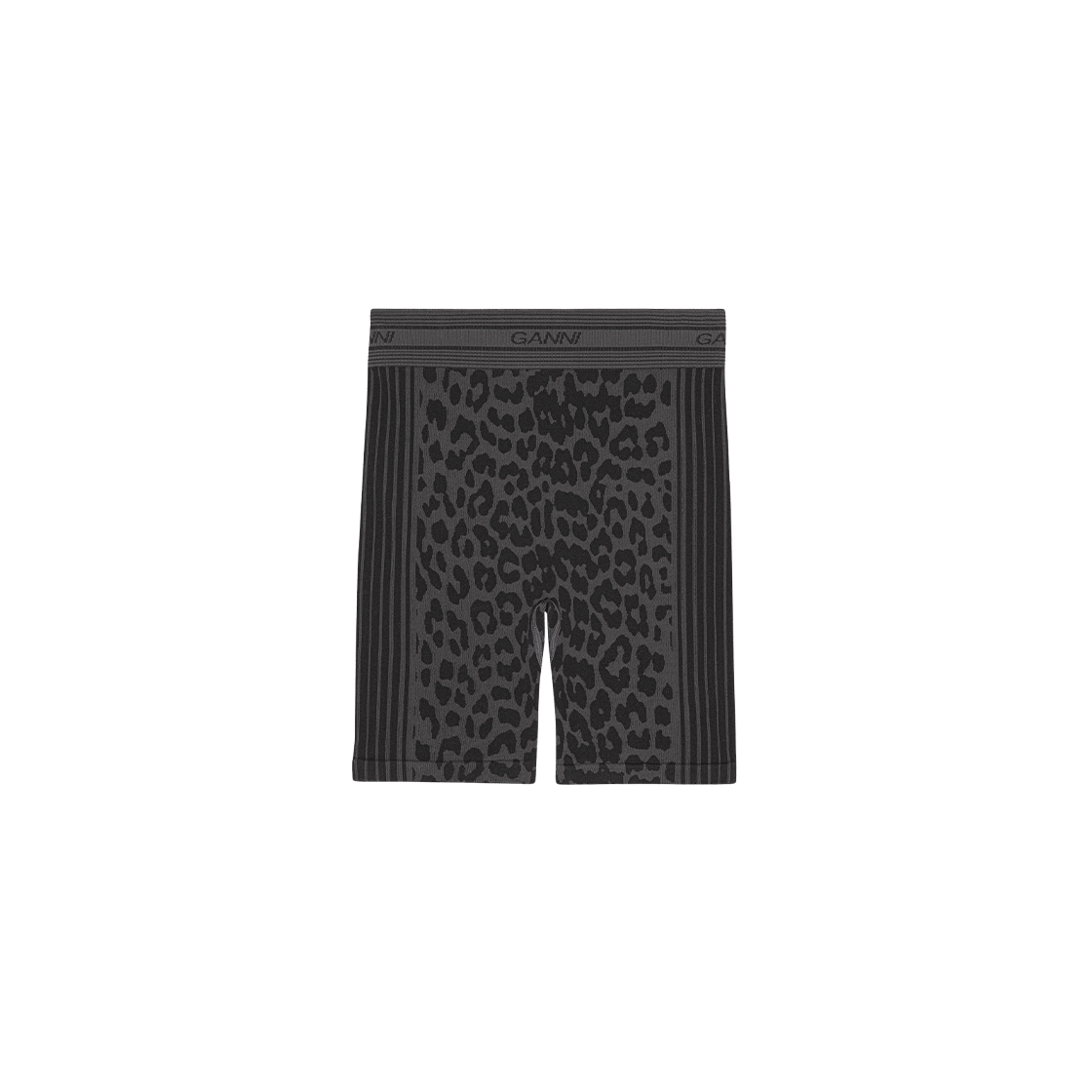 (W) Ganni Seamless Jacquard Shorts Black 상세 이미지 1