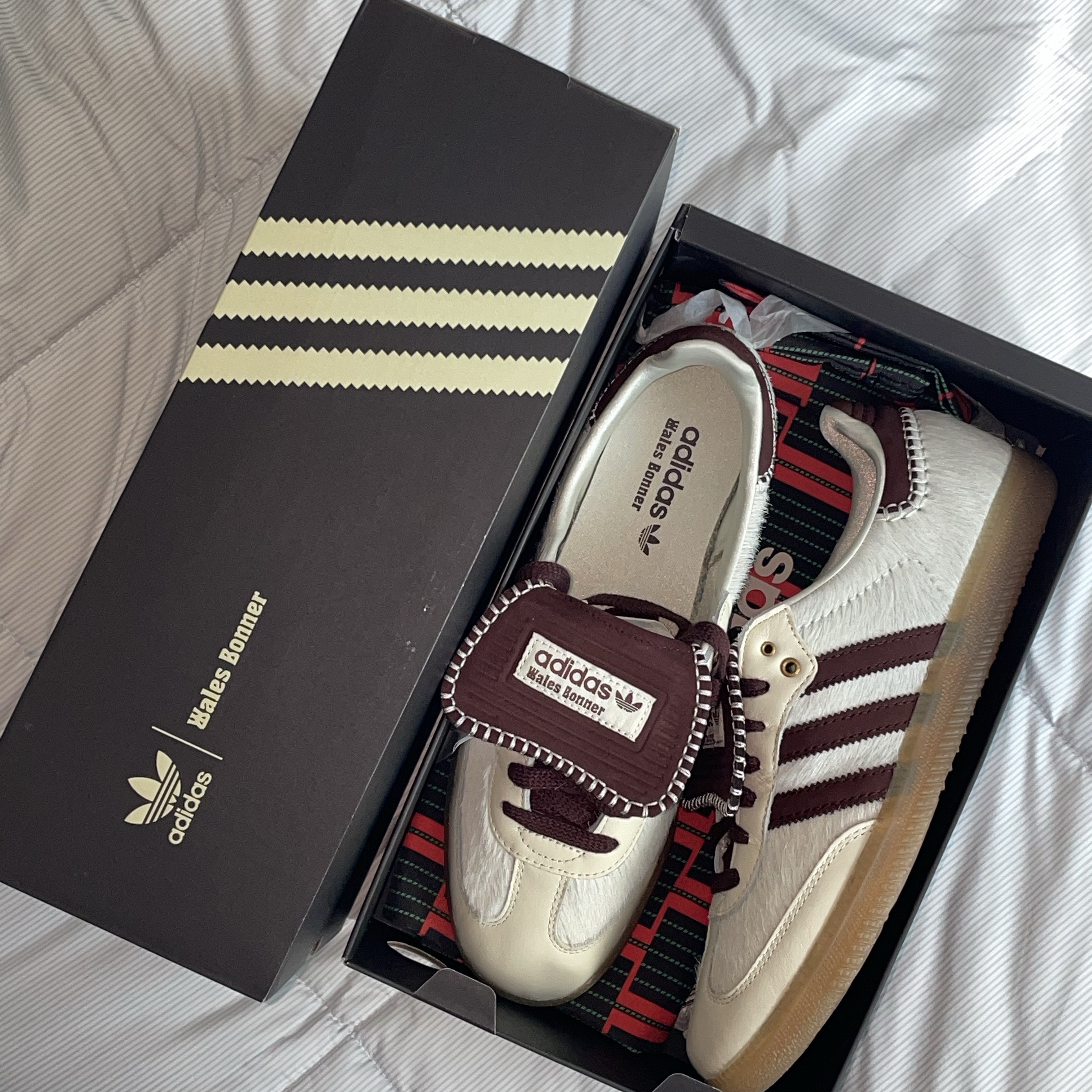 Adidas x Wales Bonner Pony Tonal Samba Cream White Mystery Brown 착용 스타일 - 1
