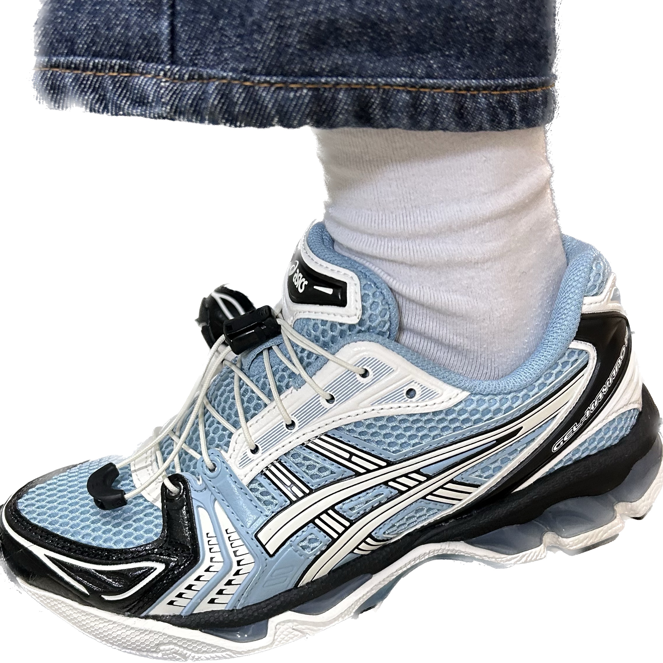 Asics Unlimited Gel-Kayano 14 Mist Cream 착용 스타일 - 1