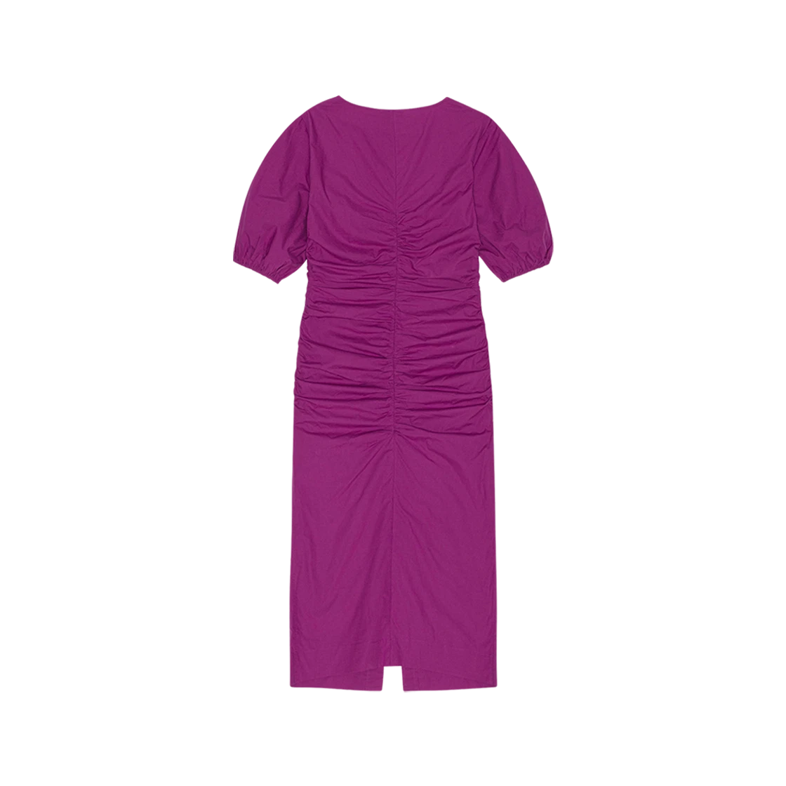(W) 가니 코튼 포플린 게더드 오픈넥 맥시 드레스 퍼플 와인 | Ganni | KREAM (W) Ganni Cotton Poplin Gathered Open-Neck Maxi... 