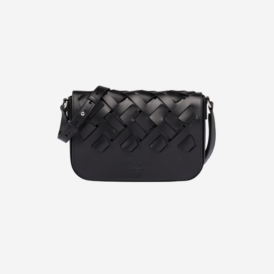 Prada Leather Tress Shoulder Bag Black 상세 이미지 1