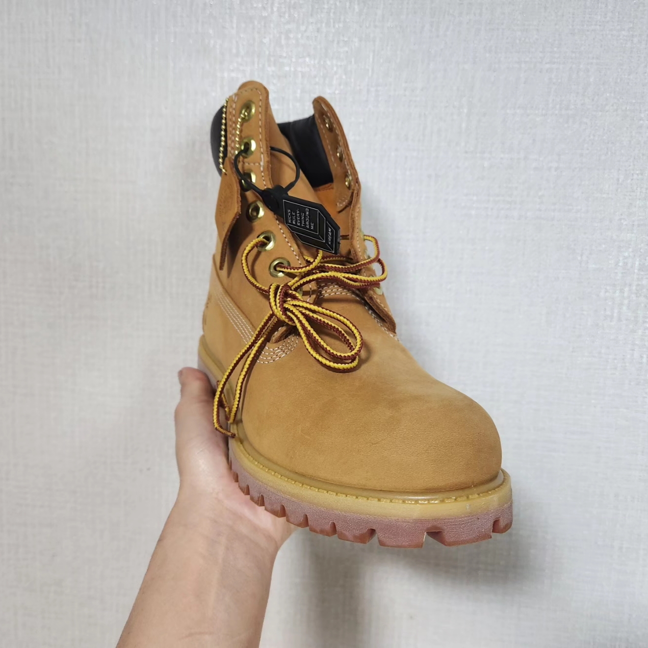 Timberland Premium 6 inch Waterproof Boot Wheat Nubuck - Wide 착용 스타일