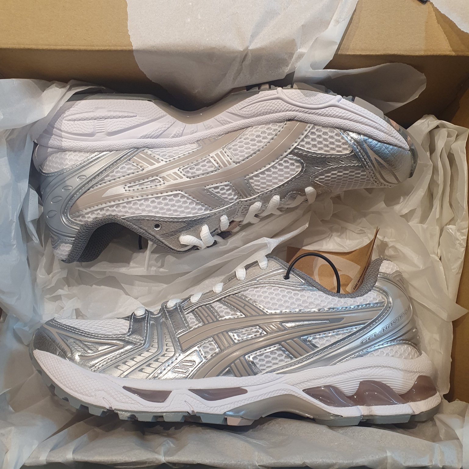 (W) Asics Gel-Kayano 14 White Moonrock 착용 스타일 - 2