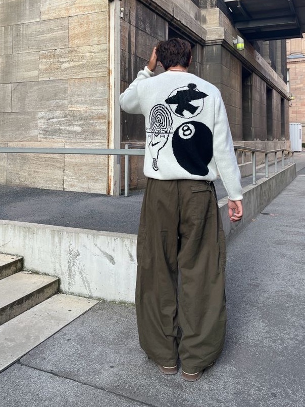 Nike x Stussy NRG LS Knit Sweater Fossil (DR2894-238) 착용 스타일