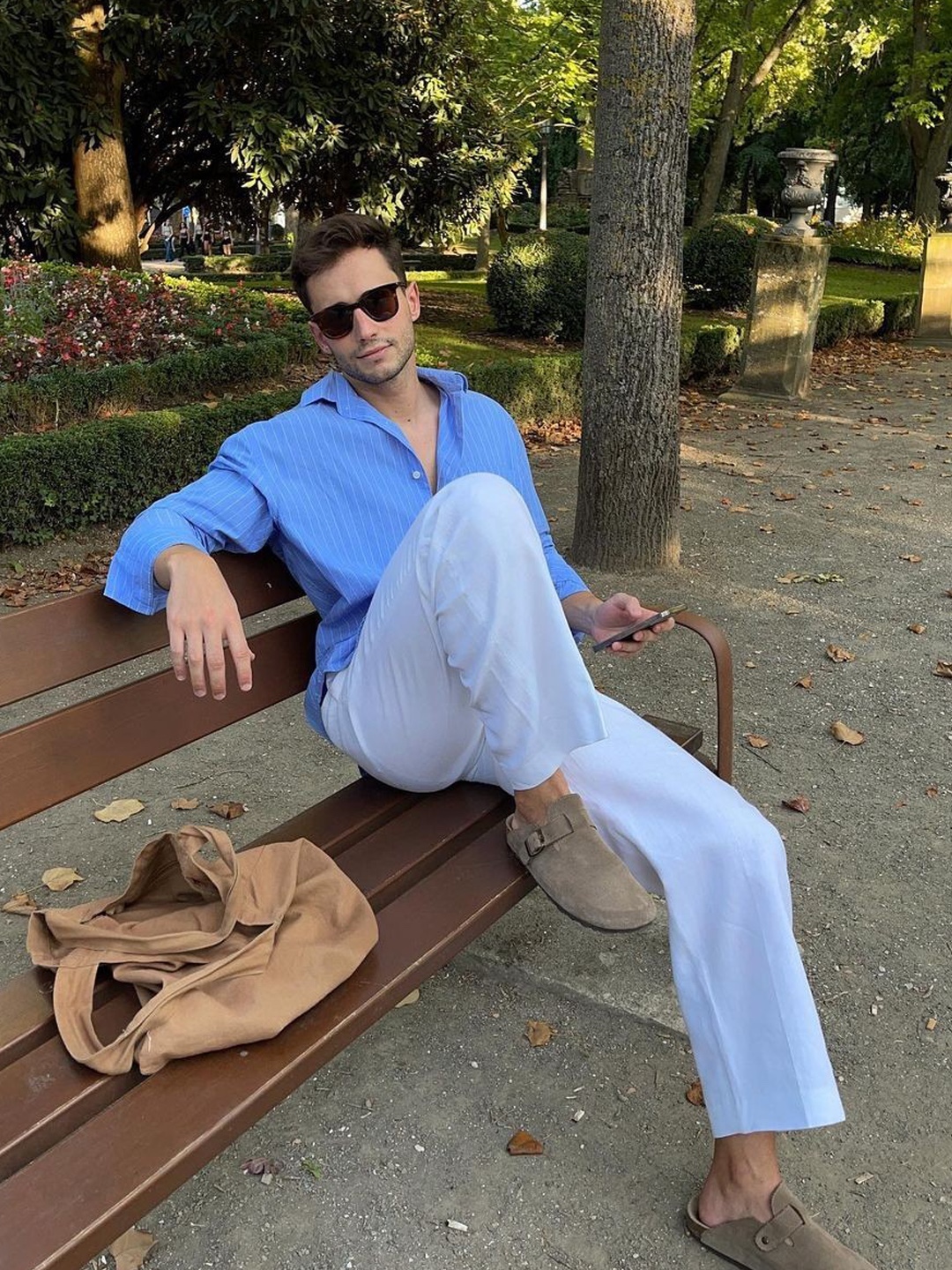 Human Made Stripe B.D L/S Shirt Blue, AMI de Coeur Striped Button-Down Shirt Nautic Blue Natural White 착용 스타일 - 4