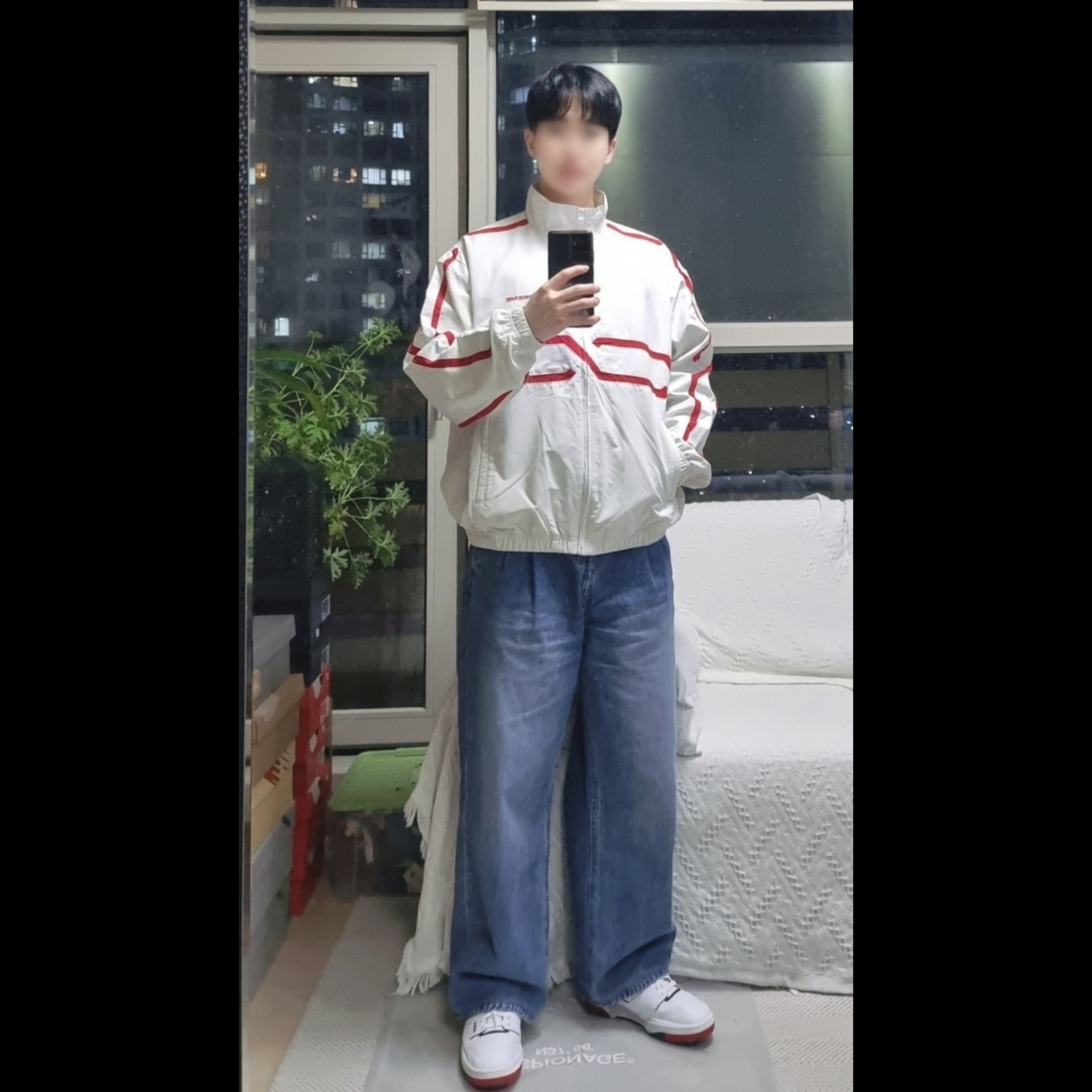 Supreme Inset Link Track Jacket Light Grey - 24SS 착용 스타일