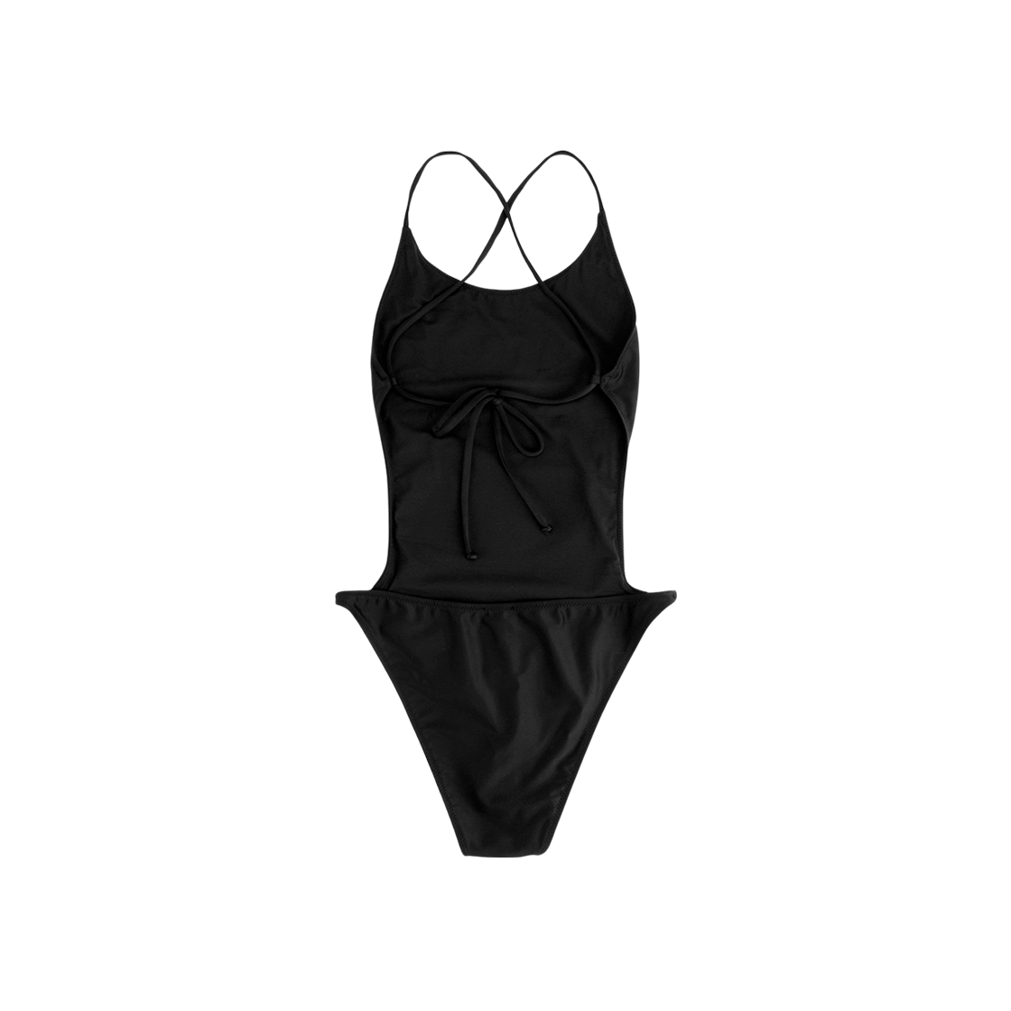 (W) Ganni Recycled Solid String Swimsuit Black 상세 이미지 2