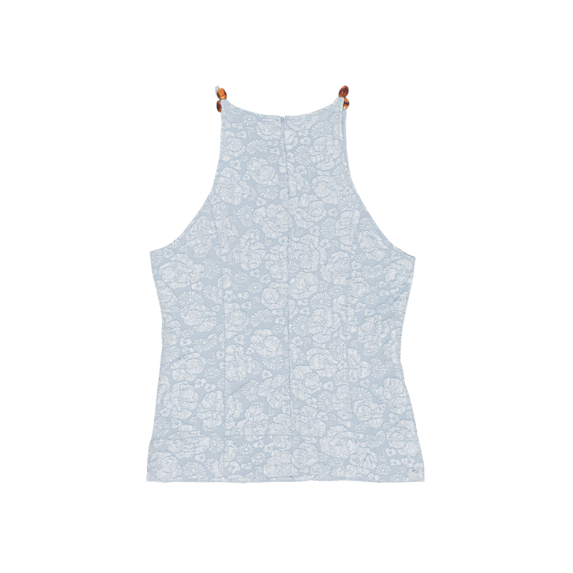 (W) Ganni Stretch Jacquard Top Sky Blue 상세 이미지 2