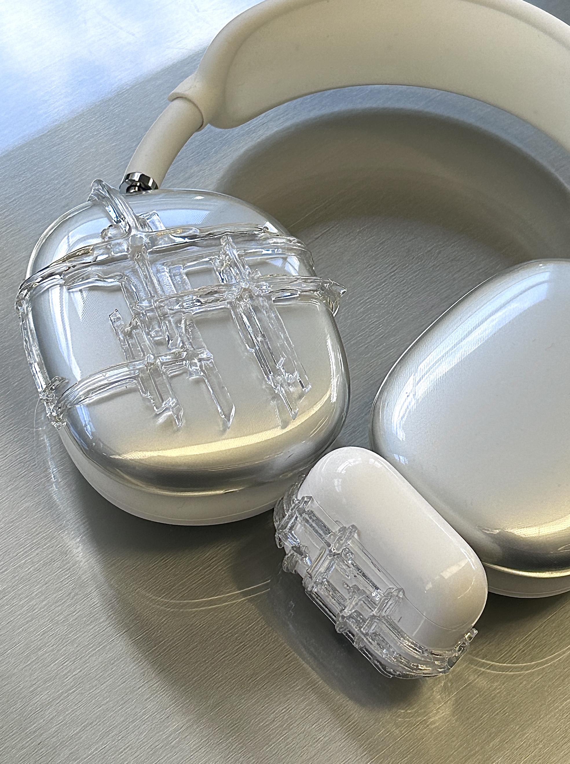 Test Artifact Era Origin Max 002x Clear, Apple AirPods Max Lightning Silver (Korean Ver.) 착용 스타일 - 5