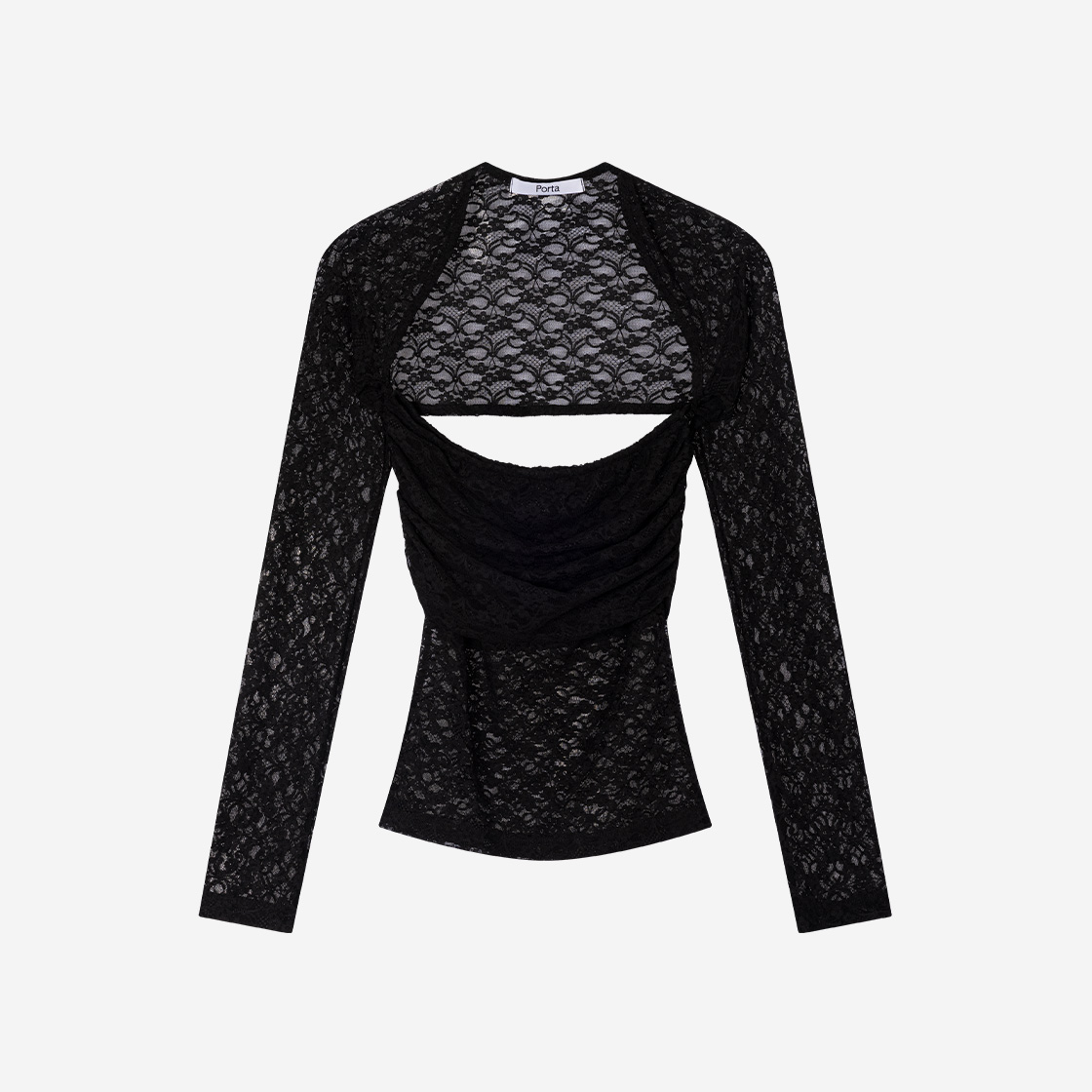 포르타 레이스 볼레로 가디건 세트 블랙