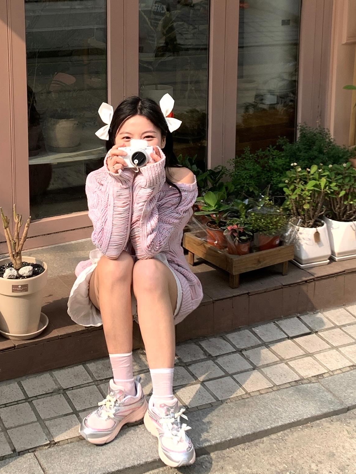 Fila Interun Pink Blossom 착용 스타일 - 2