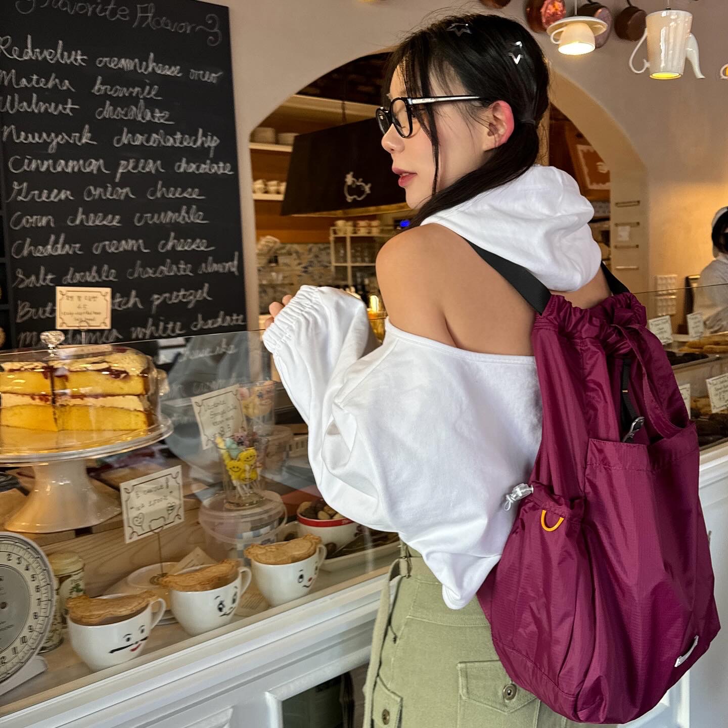 RAWROW Travel String Backpack Mini 720 Purple 착용 스타일 - 2