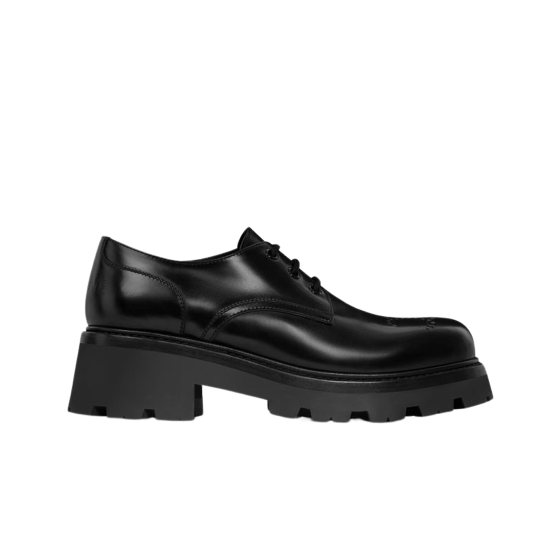 (W) 셀린느 트리옹프 레인저 더비 퍼포레이티드 트리옹프 폴리쉬드 불 블랙