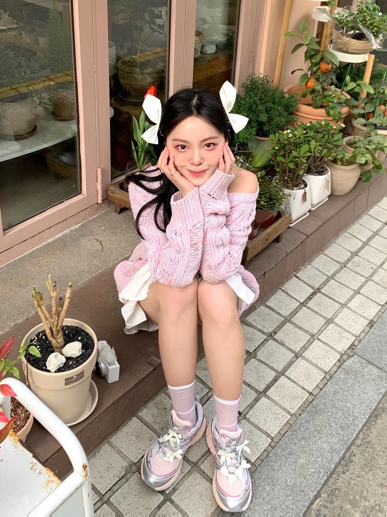 Fila Interun Pink Blossom 착용 스타일 - 3