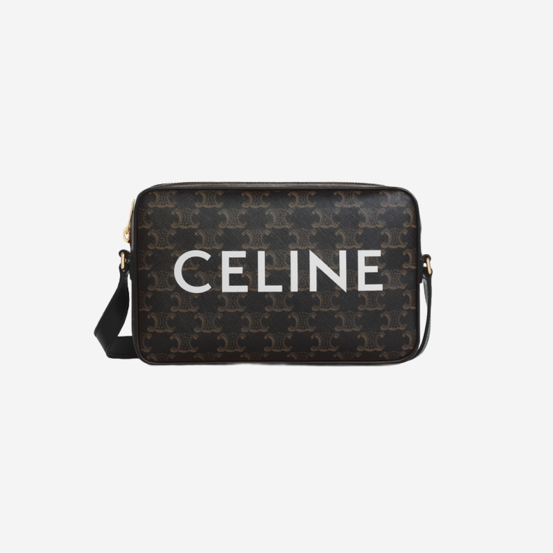 Celine Medium Messenger Bag in Triomphe Canvas with Celine Print Black 상세 이미지 1