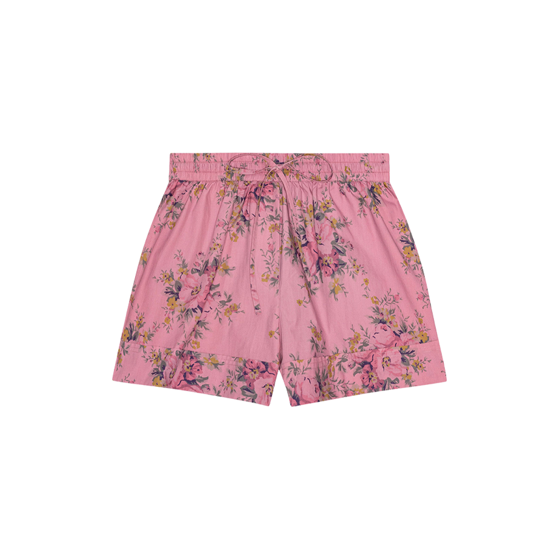 (W) Ganni Printed Cotton Elasticated Shorts Orchid Smoke 상세 이미지 1