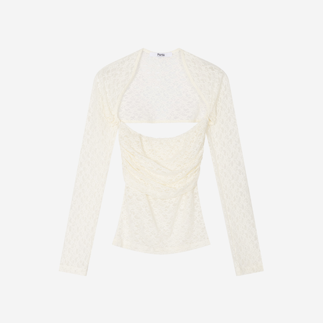 포르타 레이스 볼레로 가디건 세트 아이보리