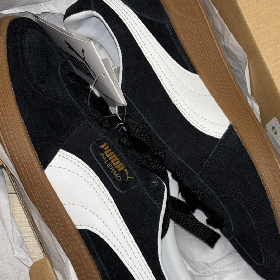Puma Palermo Black White 착용 스타일 - 1