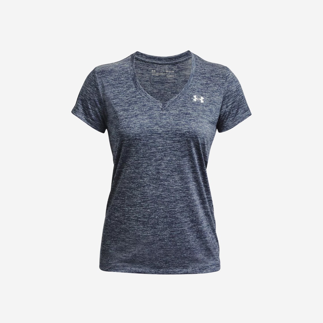 (W) Under Armour Tech Short T-Shirt Solid Gray Variegated 상세 이미지 1