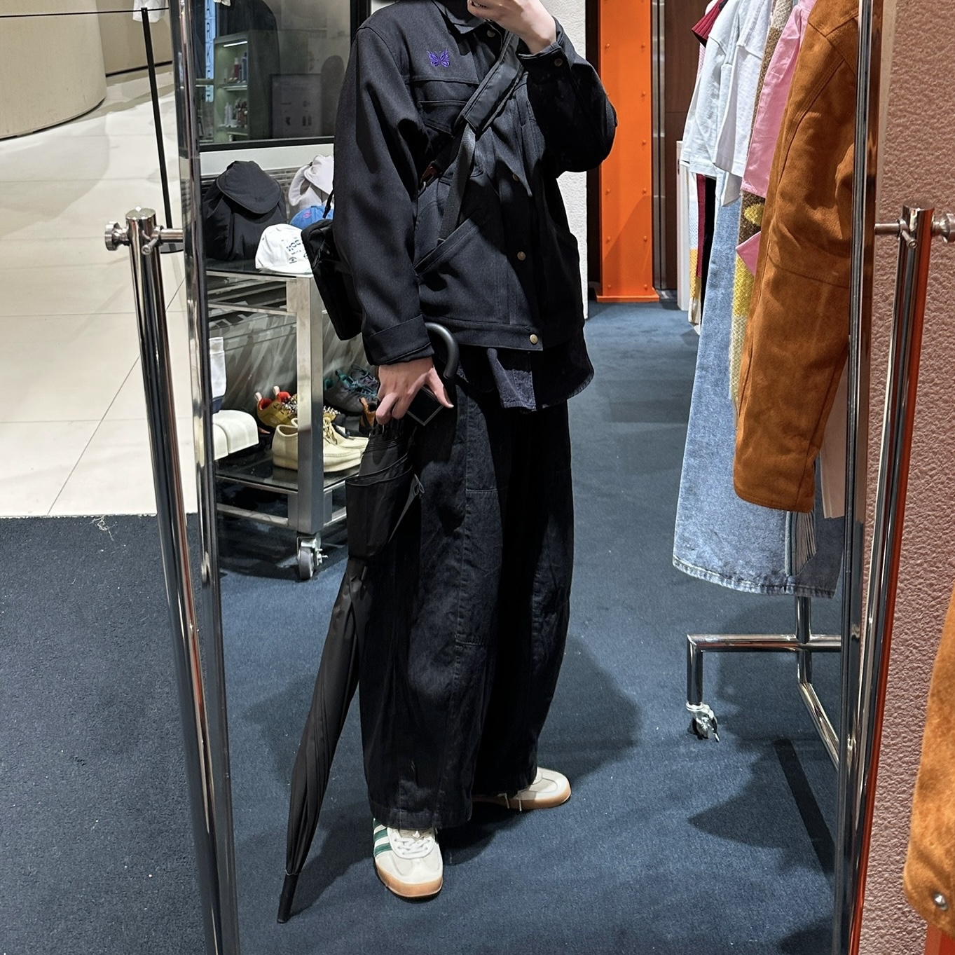 Needles Penny Jean Jacket Black, Ader Error Badin Backpack Noir 착용 스타일