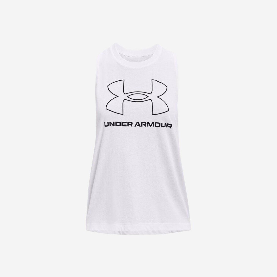 (W) Under Armour UA Sportstyle Logo Tank White Black 상세 이미지 1