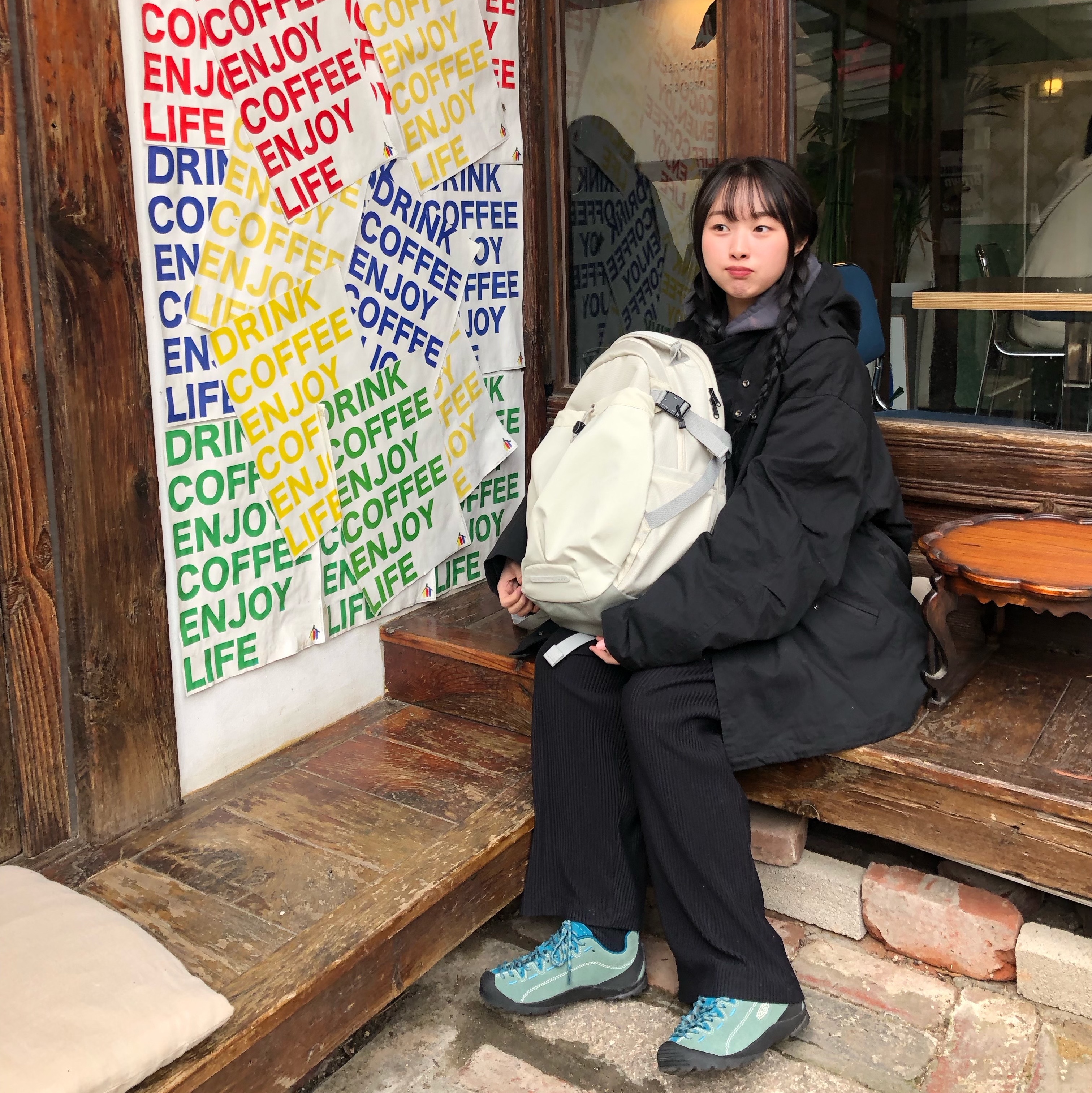 RAWROW Heavy Duty Backpack 811 811 Cream 착용 스타일 - 5