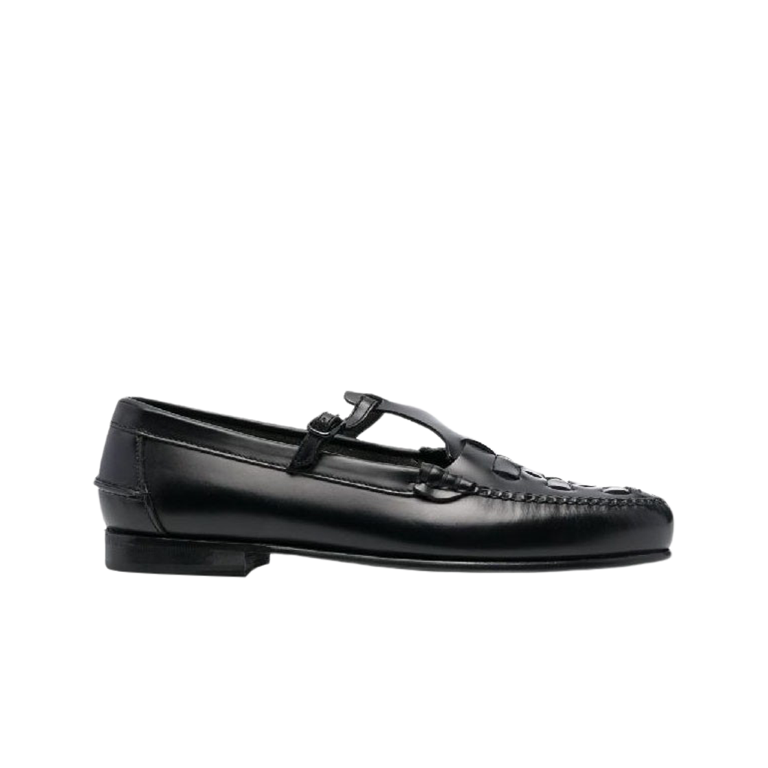 (W) 헤레우 마케다 인터우븐 T 바 로퍼 블랙((W) Hereu Maqueda Interwoven T-Bar Loafer Black)