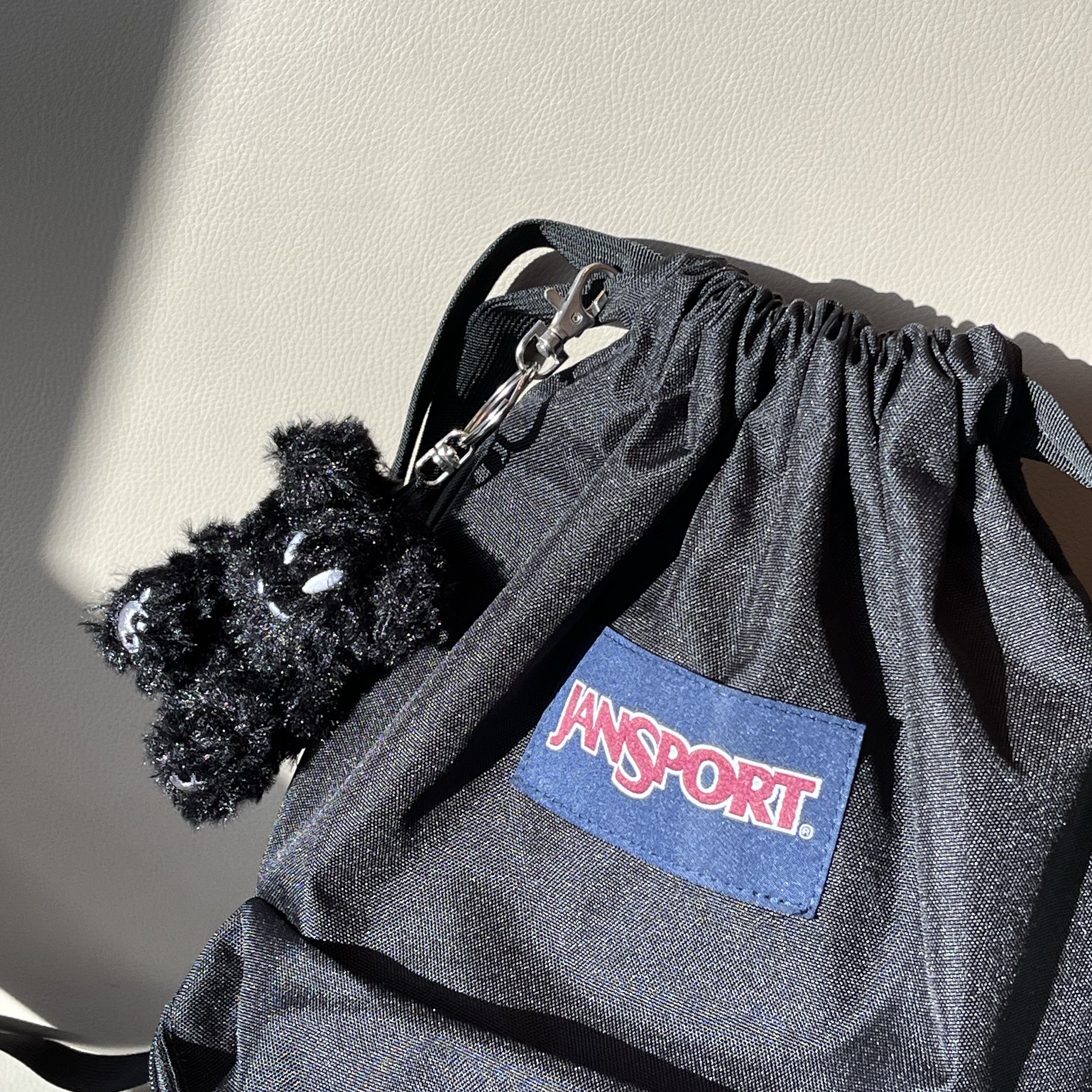 Jansport Draw Sack Black 착용 스타일