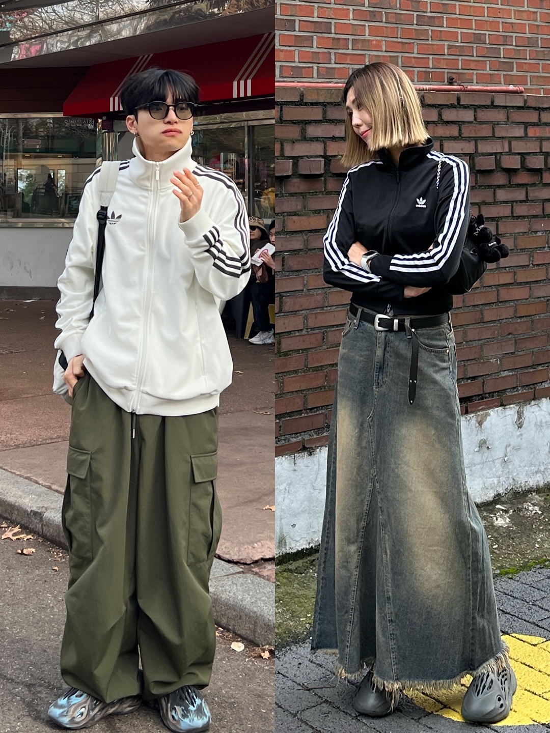 Adidas German Beckenbauer Track Top Off White - KR Sizing, (W) Adidas Originals Adicolor Classics Firebird Track Jacket Black - KR Sizing 착용 스타일 - 2