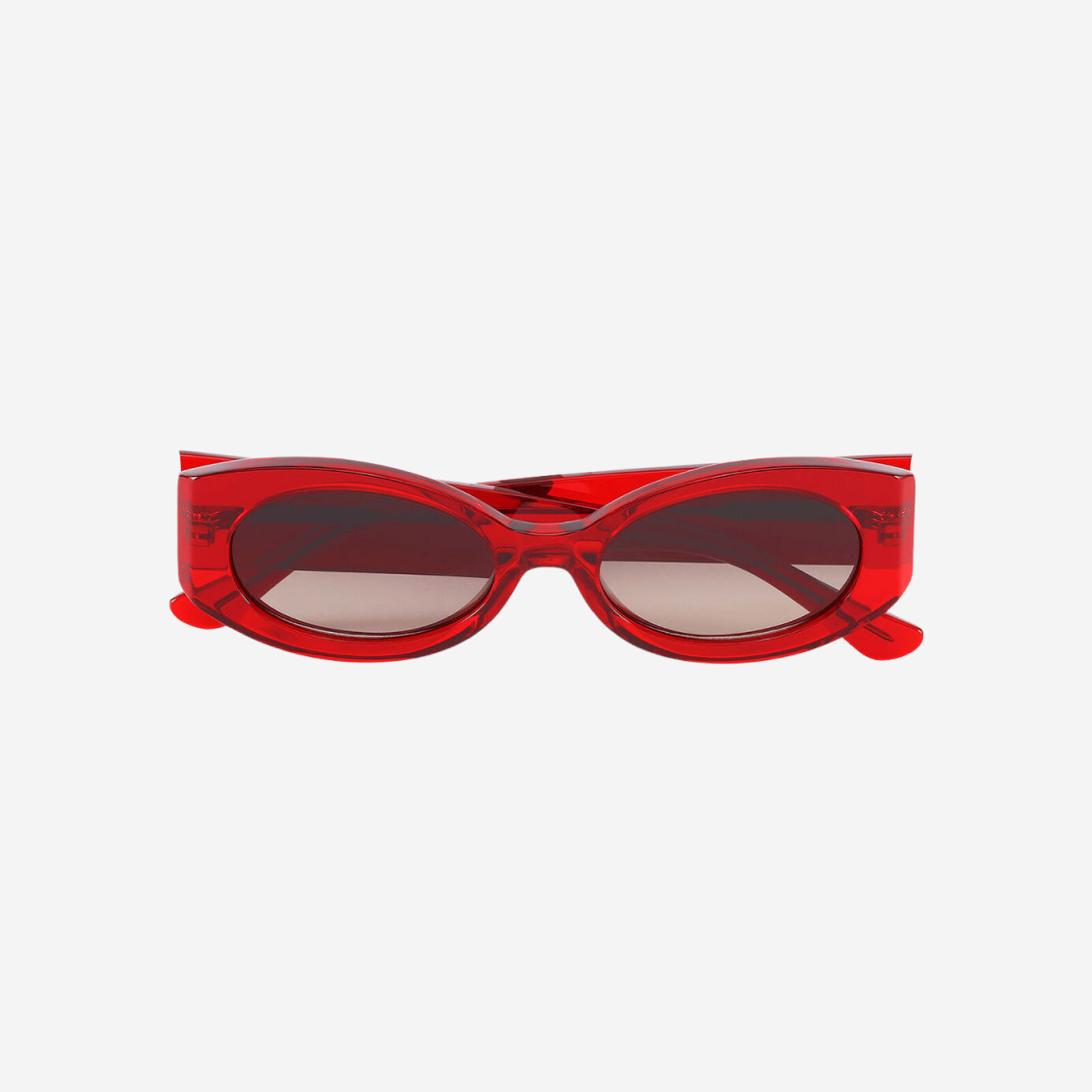 (W) Ganni Oval Sunglasses High Risk Red 상세 이미지 1