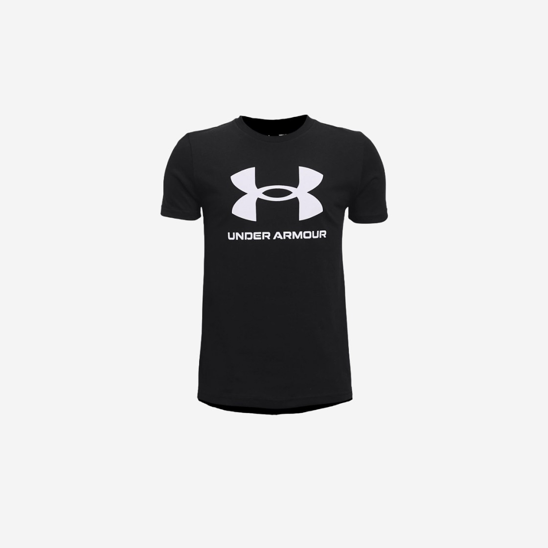 (Kids) Under Armour UA Sportstyle Logo Short Sleeve Black White 상세 이미지 1