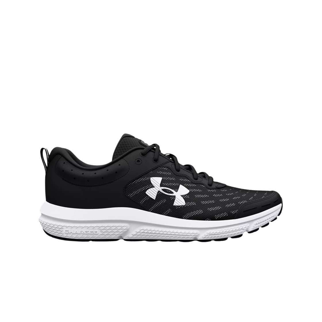 언더아머 UA 차지드 어서트 10 러닝 슈즈 블랙 화이트(Under Armour UA Charged Assert 10 Running Shoes Black White)