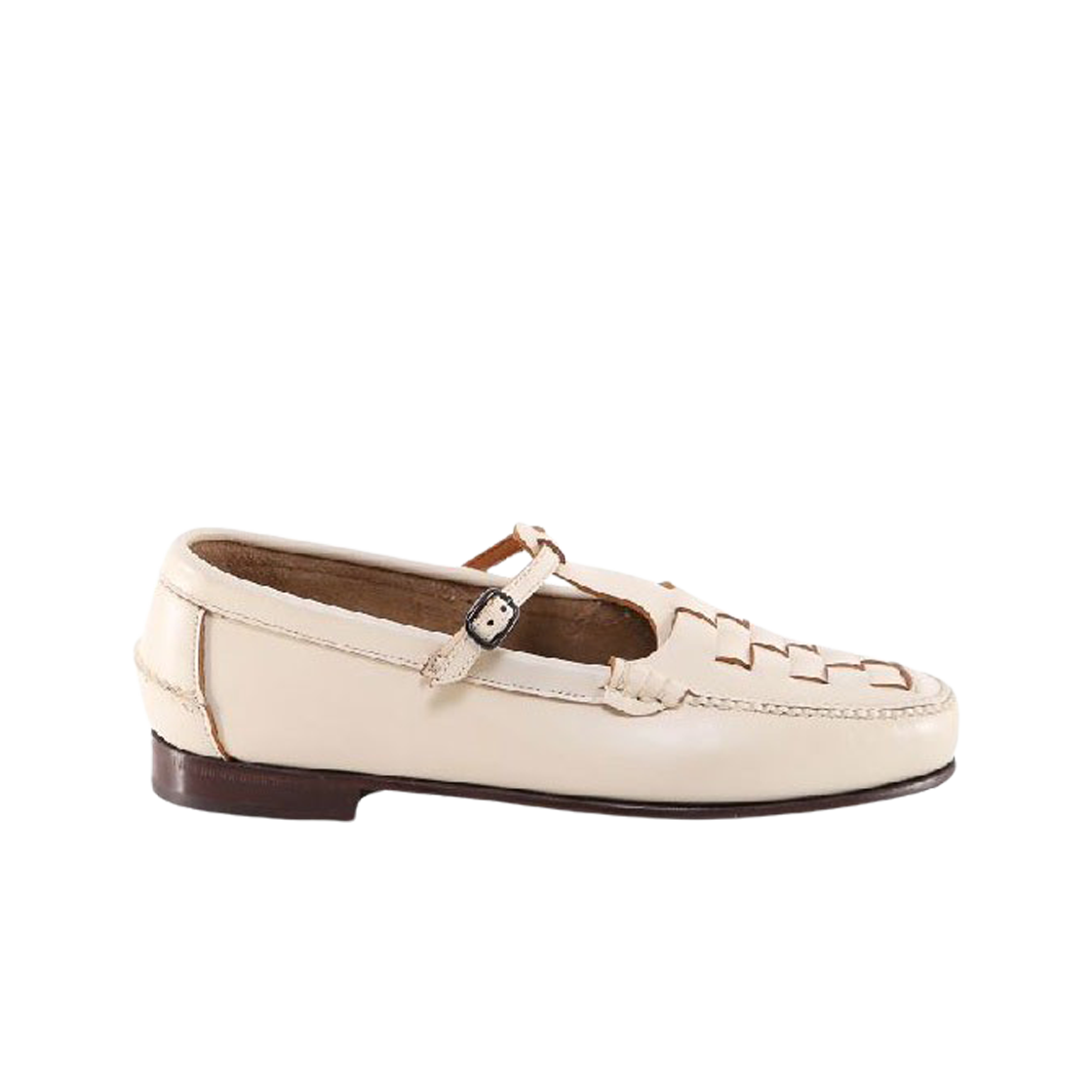 (W) 헤레우 마케다 인터우븐 T 바 로퍼 커스타드((W) Hereu Maqueda Interwoven T-Bar Loafer Custard)