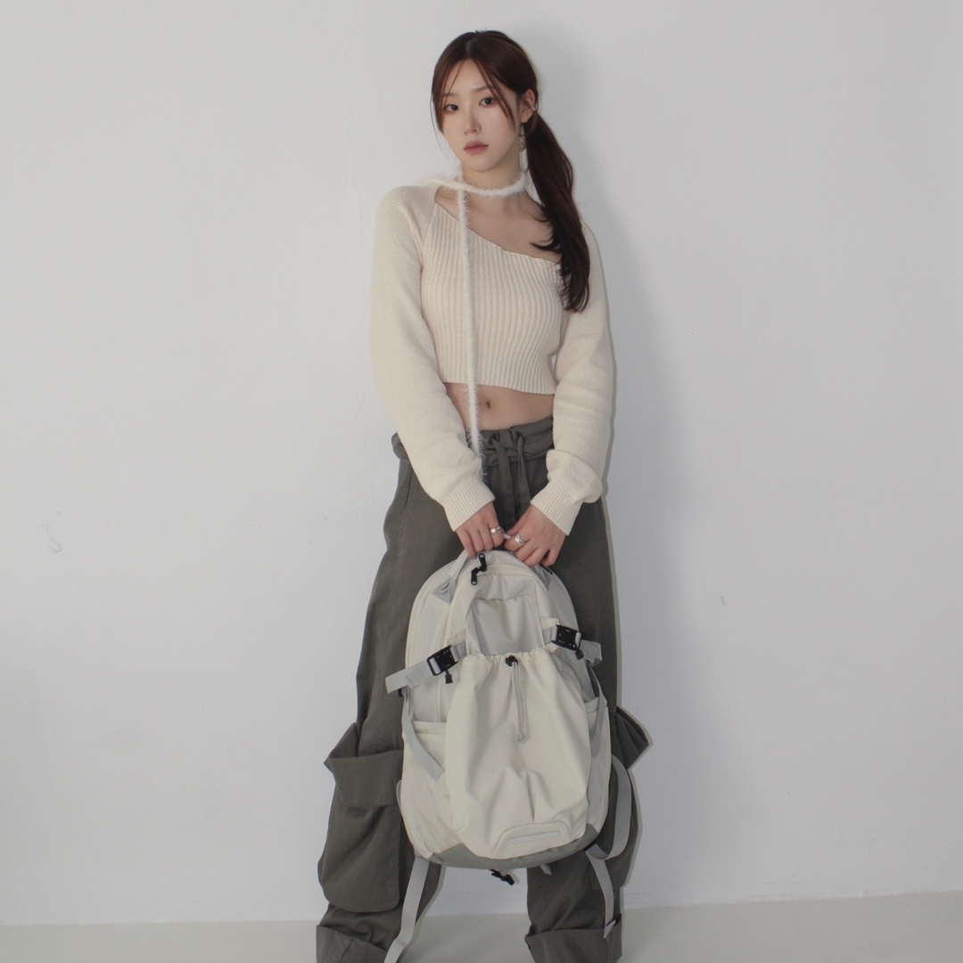 RAWROW Heavy Duty Backpack 811 811 Cream 착용 스타일 - 4