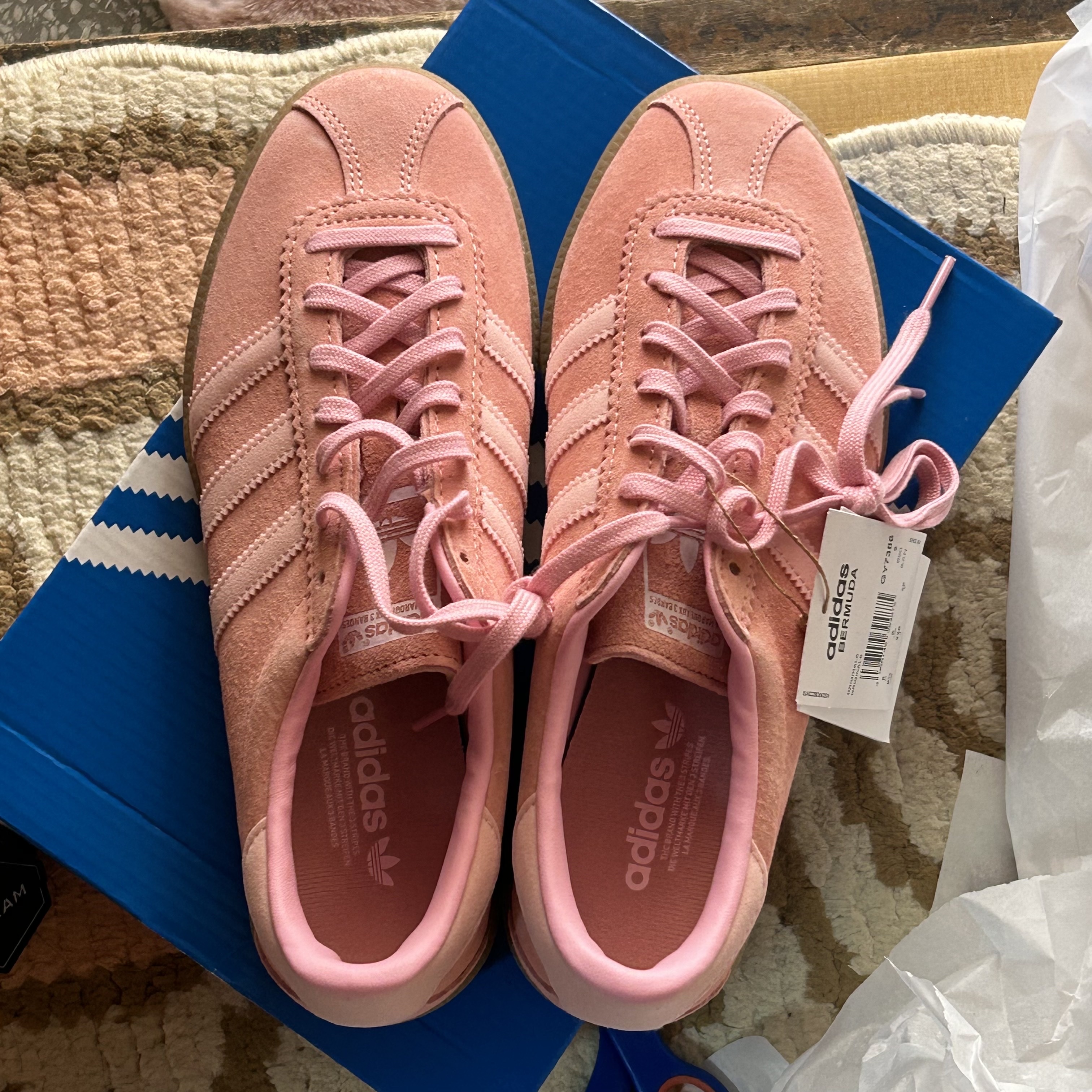 Adidas Bermuda Glow Pink 착용 스타일
