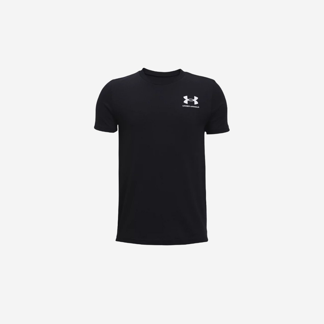 (Kids) Under Armour UA Sportstyle Left Chest Short Sleeve Black White 상세 이미지 1