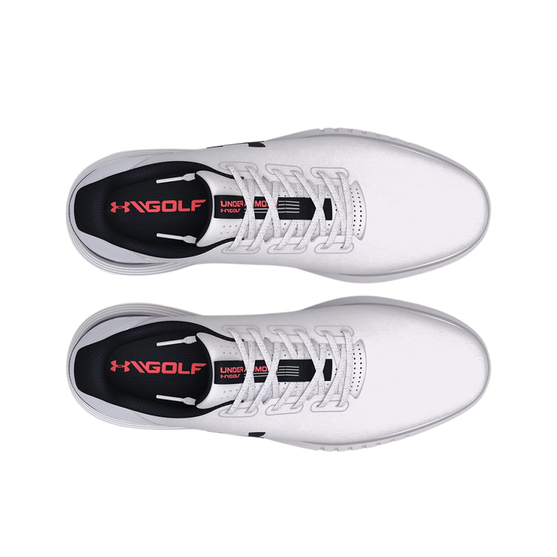 언더아머 UA 차지드 메달 스파이크리스 골프 슈즈 화이트 모드 그레이(Under Armour UA Charged Medal Spikeless Golf Shoes White Mod Grey) - 2