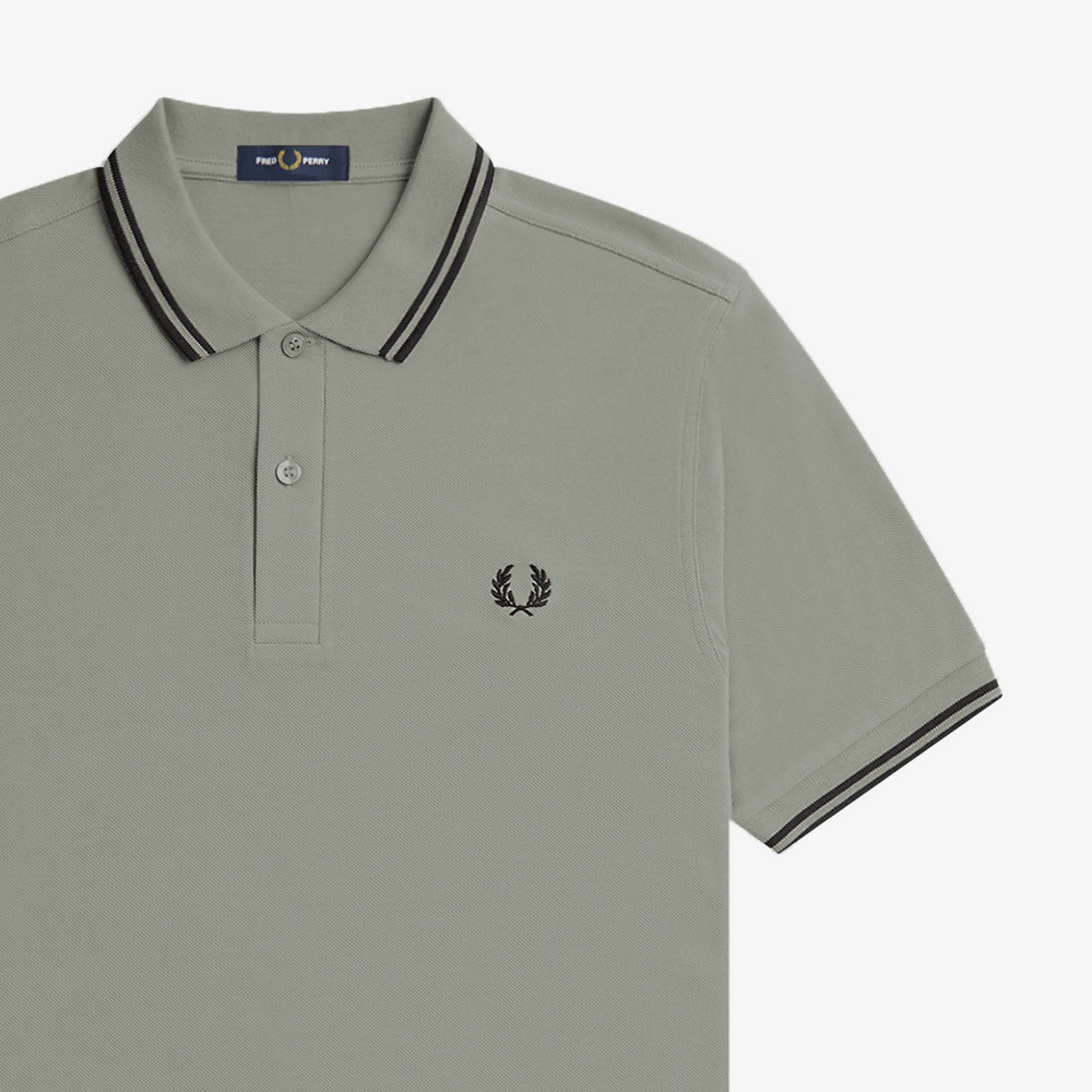 프레드페리 M3600 트윈 팁 프레드페리 셔츠 라임스톤/블랙(Fred Perry M3600 Twin Tipped Fred Perry Shirt Limestone/Black) - 5