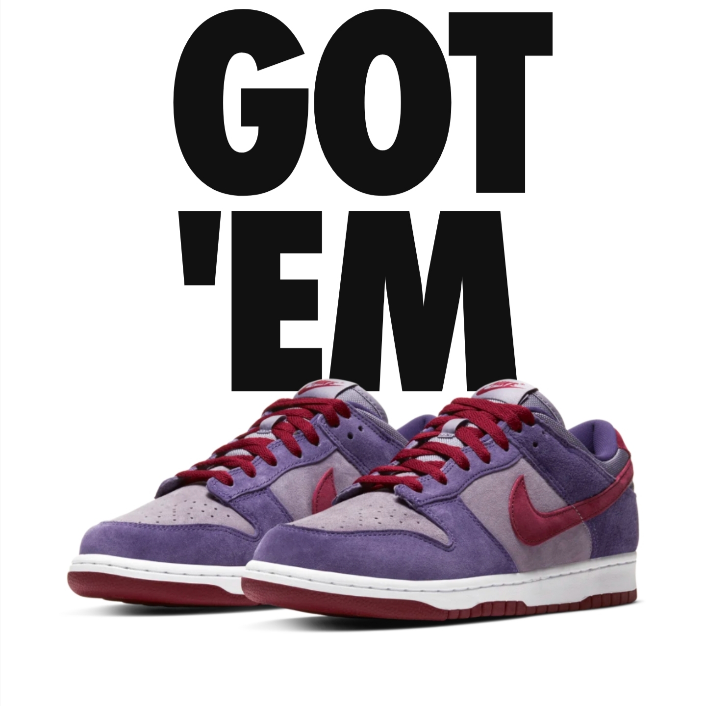 Nike Dunk Low SP Plum 2024, Jordan 1 x Trophy Room Retro Low OG SP Sail Varsity Red 착용 스타일 - 2