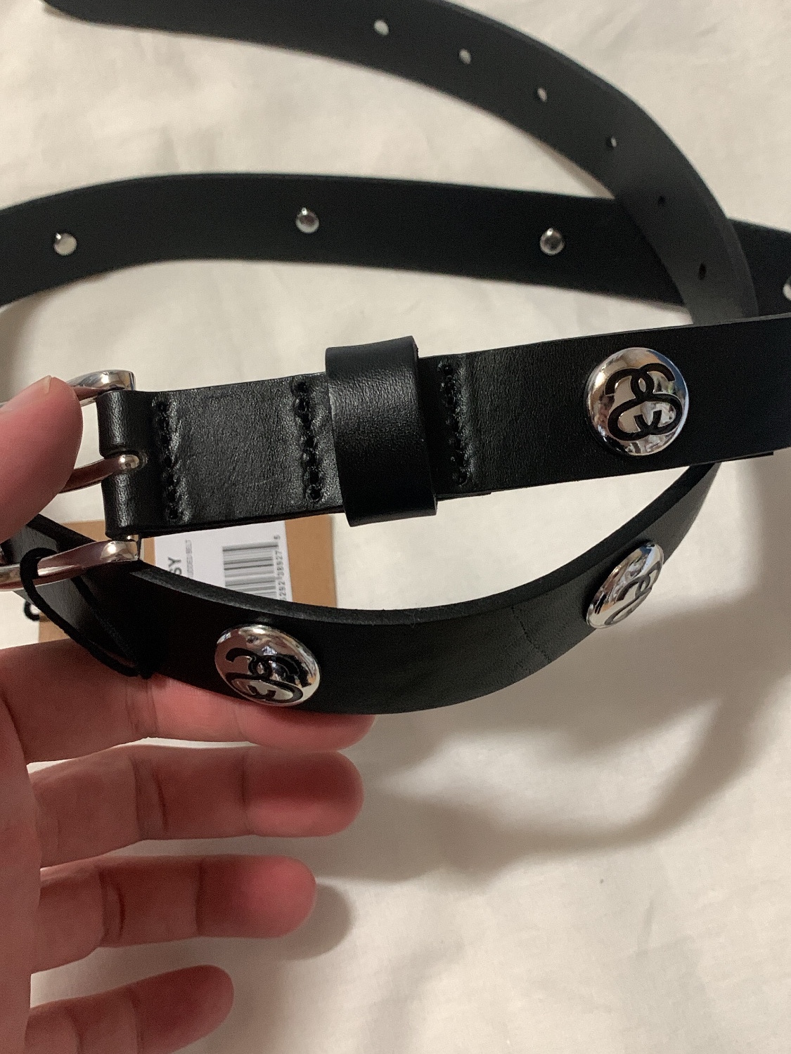 Stussy SS Link Studded Belt Black 착용 스타일