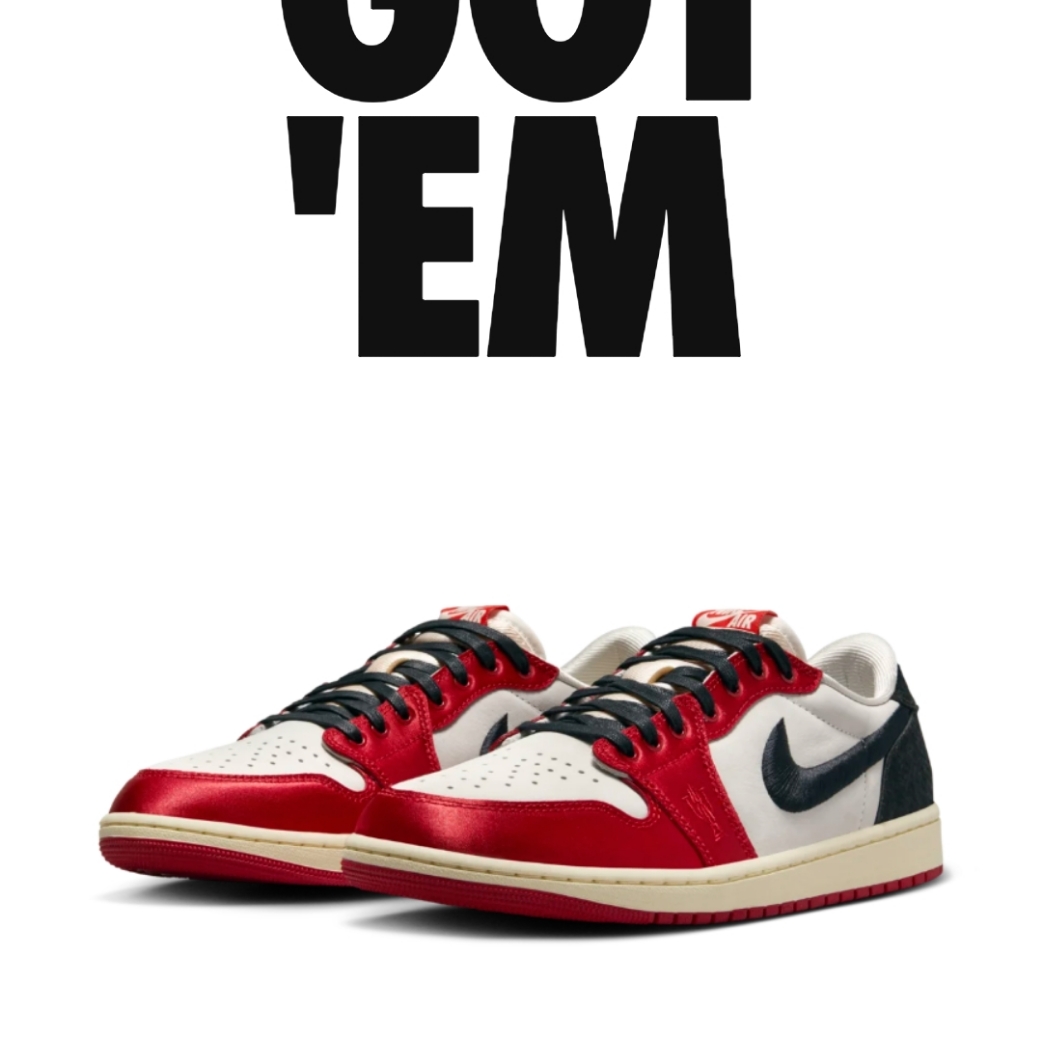 Jordan 1 x Trophy Room Retro Low OG SP Sail Varsity Red 착용 스타일