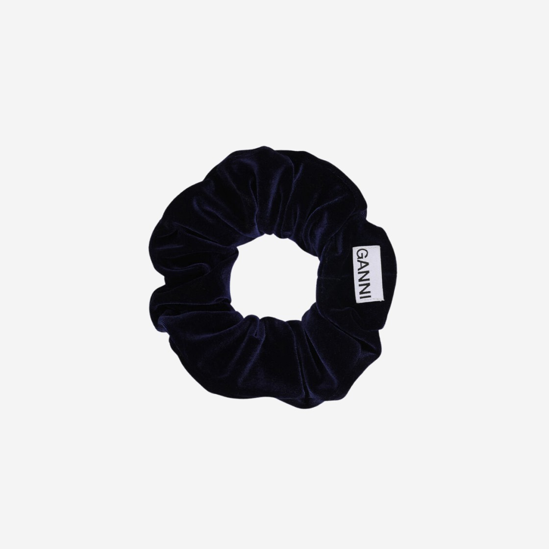 (W) Ganni Velvet Jersey Scrunchie Total Eclipse 상세 이미지 1